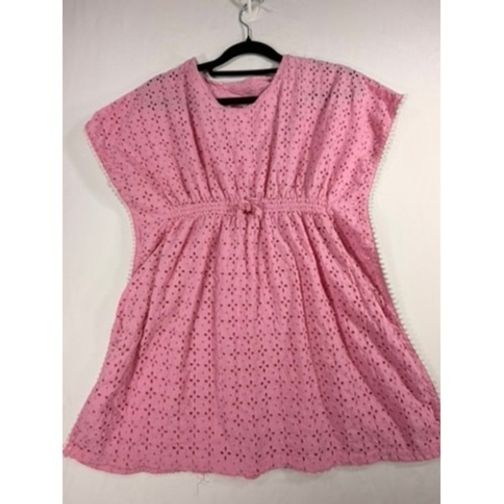 Nicole Miller Cover Up Women 10 Pink Good Eyelet Pom Pom Trim Boho Beach